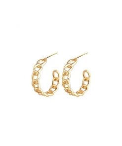 WELL DUNN CUBANO CURB CHAIN HOOP EARRING Accessories