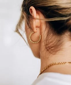 WELL DUNN Accessories SPIN CHUNKY TWISTED HOOP