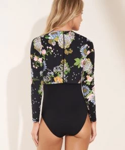 All Women's Swimwear MAAJI BLACK BOUQUETE TRITON LONG SLEEVE ONE PCE