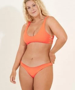 MAAJI ORANGE POPPY TOWN TEXTURED REVERSIBLE CROP TOP