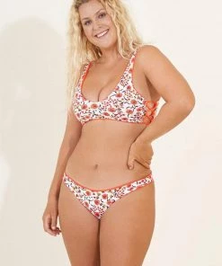 MAAJI ORANGE POPPY TOWN TEXTURED REVERSIBLE CROP TOP