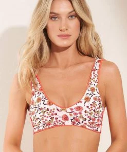 MAAJI ORANGE POPPY TOWN TEXTURED REVERSIBLE CROP TOP