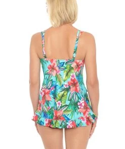 PENBROOKE TASTE OF TROPICS RUFFLE HEM TANKINI