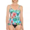 PENBROOKE TASTE OF TROPICS RUFFLE HEM TANKINI