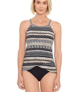PENBROOKE ALL LINED UP HIGH NECK TANKINI All Women's Swimwear