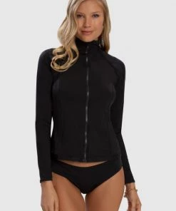 All Women's Swimwear Aqua Blu Australia Raven Long Sleeve Rash Guard