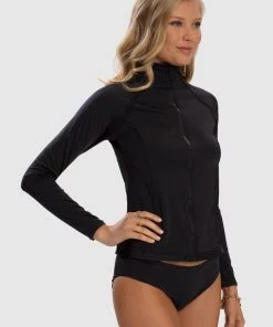 All Women's Swimwear Aqua Blu Australia Raven Long Sleeve Rash Guard