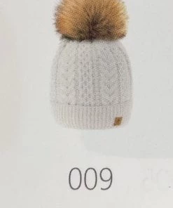 WOOLK Accessories ATENA TEXTURE KNIT POM HAT