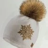 WOOLK Accessories ELZA POM HAT WITH GLITTER SNOWFLAKE PRINT