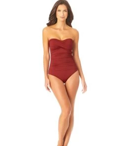 All Women's Swimwear ANNE COLE ONE PCE BANDEAU SUIT 22 All Women's Swimwear ANNE COLE ONE PCE BANDEAU SUIT
