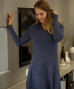 FASHION VILLAGE LONG SLEEVE SWEATER DRESS