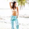 WEST INDIES WEAR TURTLE PRINT COTTON BEACH PANTS