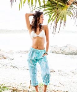 WEST INDIES WEAR TURTLE PRINT COTTON BEACH PANTS