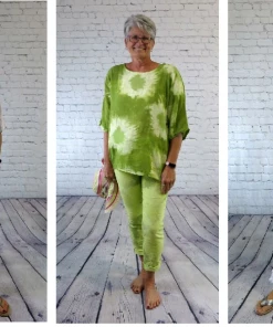 PLUM LOCO TYE DYE 3/4 SLEEVE TOP All Women's Clothing