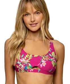 All Women's Swimwear 68T SUNSETS BRANDI BRALETTE ORCHID OASIS PRINT