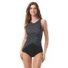 GABAR All Women's Swimwear VICTORY LAP HIGH V NECK ONE PIECE SWIMSUIT