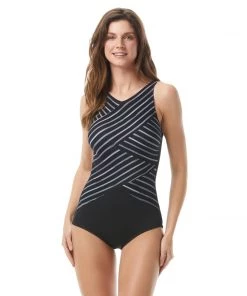 GABAR All Women's Swimwear VICTORY LAP HIGH V NECK ONE PIECE SWIMSUIT