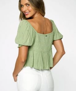 O'NEILL ONEILL SHORT SLEEVE EYELET TOP All Women's Clothing