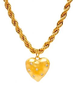 LUV AND BART Jewellery LAURA CHUNKY ROPE CHAIN WITH HEART PENDANT
