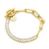 LUV AND BART MAGGIE CHAIN BRACELET WITH BAGUETTE DIAMOND CRYSTAL