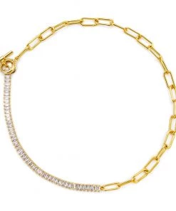 LUV AND BART Jewellery MAGGIE NECKLACE WITH BAGUETTE DIAMOND CRYSTAL