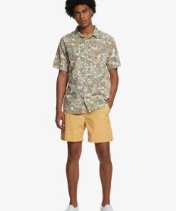 QUIKSILVER MORNING TRIP FLORAL COTTON SHIRT