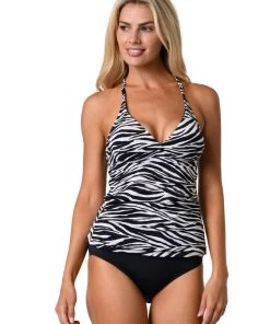 JANTZEN SWIMWEAR JANTZEN WILDLIFE MACRAME BACK TANKINI TOP All Women's Swimwear