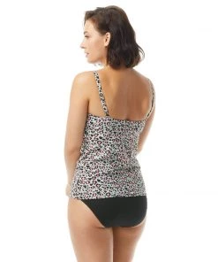 U73075 COCO REEF ANIMAL PRINT PLUS CUP TANKINI TOP All Women's Swimwear