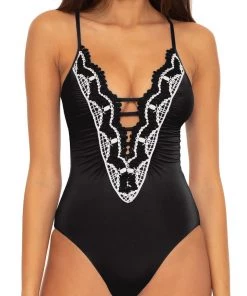 All Women's Swimwear BECCA DELILAH ONE PC PLUNGE FRONT SWIMSUIT