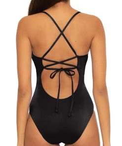 All Women's Swimwear BECCA DELILAH ONE PC PLUNGE FRONT SWIMSUIT